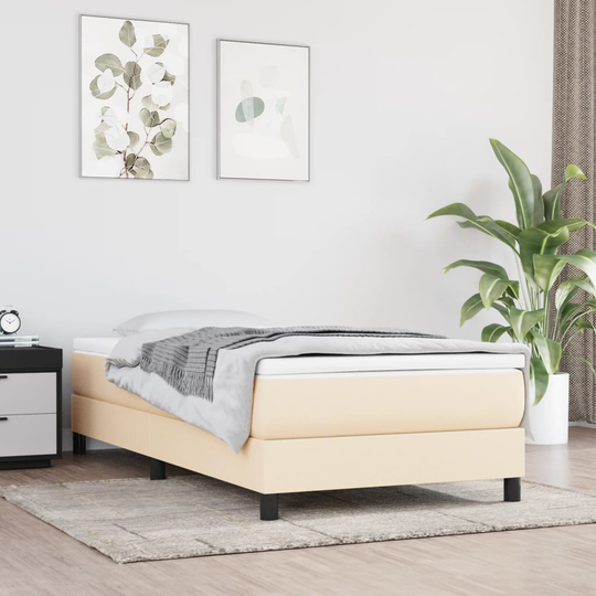 vidaXL Pocketresårmadrass gräddvit 100x200x20 cm tyg