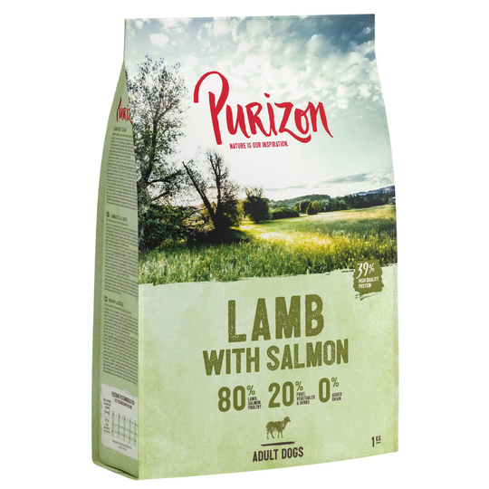 Testa nu - 1 kg till kanonpris! Purizon torrfoder - Adult Lamb & Salmon - Grain Free