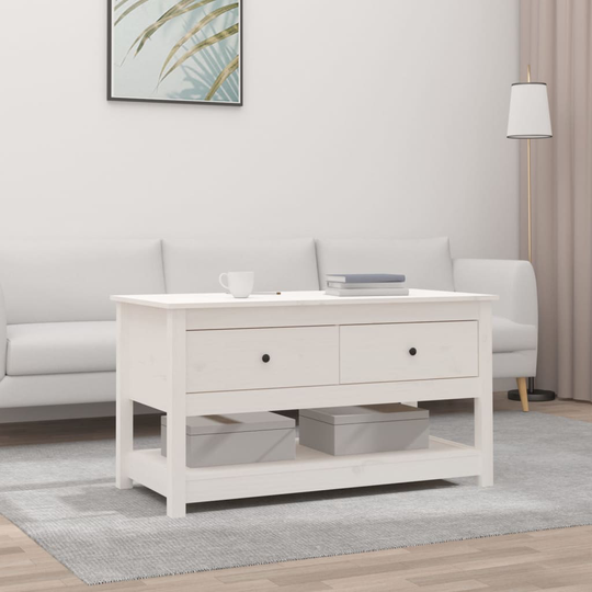 vidaXL Soffbord vit 102x49x55 cm massiv furu