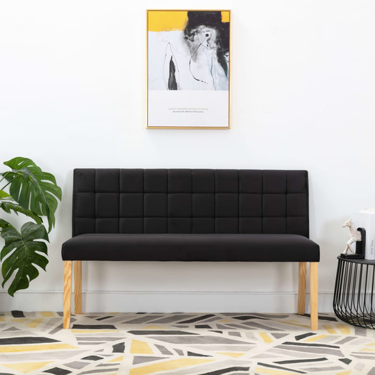 vidaXL Bänk 140 cm svart tyg