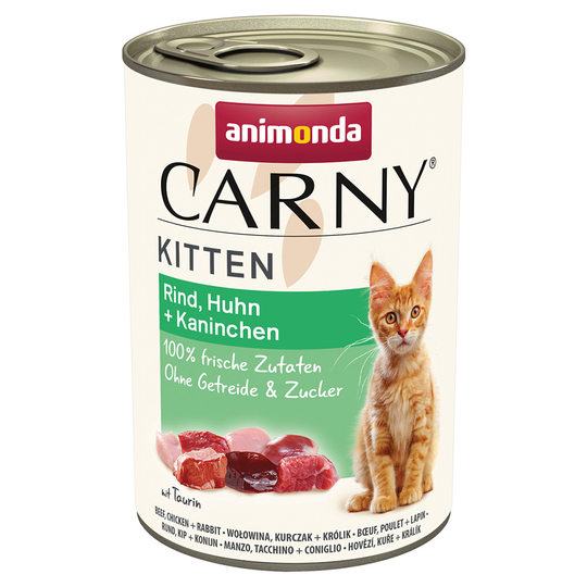 Ekonomipack: Animonda Carny Kitten 24 x 400 g - Nötkött, kyckling & kanin