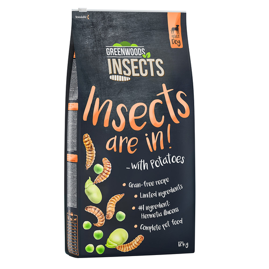 Greenwoods Insects & Potatoes, Peas, Fava Beans Ekonomipack: 2 x 12 kg