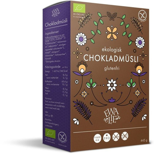 Ewalie Ekologisk och Glutenfri Chokladmüsli 445 g