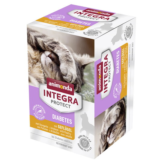 Ekonomipack: Animonda Integra Protect Adult Diabetes 12 x 100 g portionsform Fjäderfä