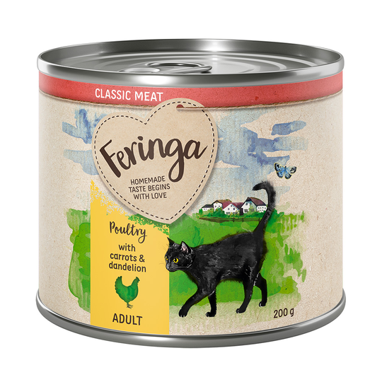 Feringa Classic Meat Menu 6 x 200 g - Fjäderfä med morötter & maskros
