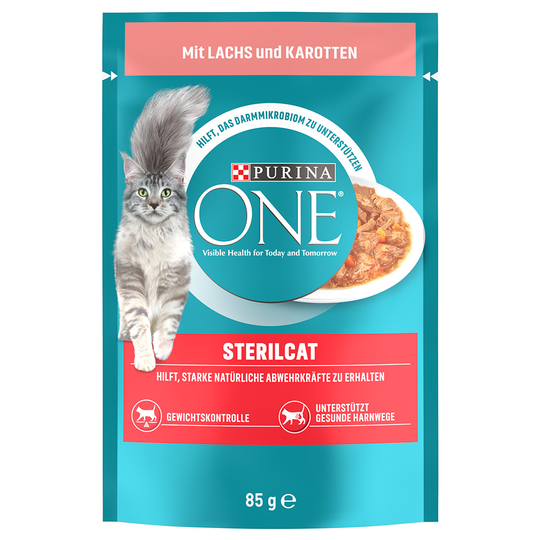 Purina One Sterilised - 13 x 85 g Lax & morötter