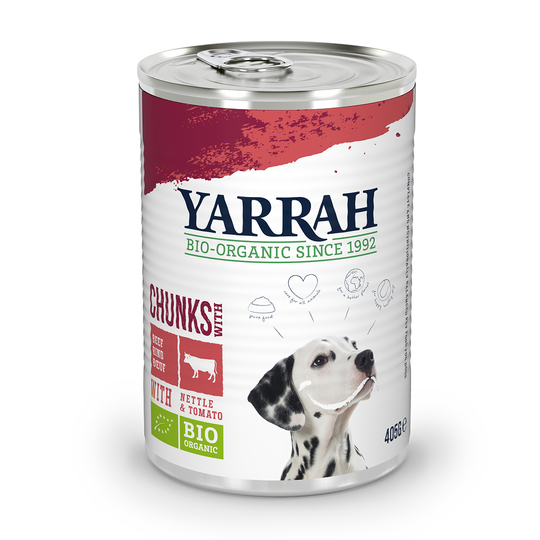 Yarrah Organic Chunks Kyckling & nötkött - Ekonomipack: 12 x 405 g