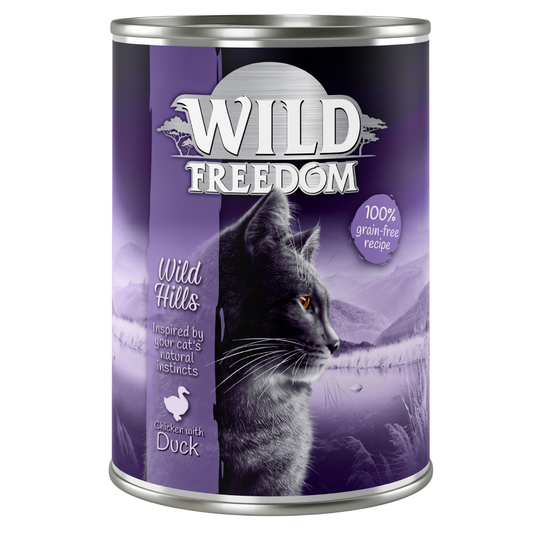 5 + 1 på köpet! Wild Freedom våtfoder 6 x 200 / 400 g - Wild Hills - Duck & Chicken 6 x 400 g