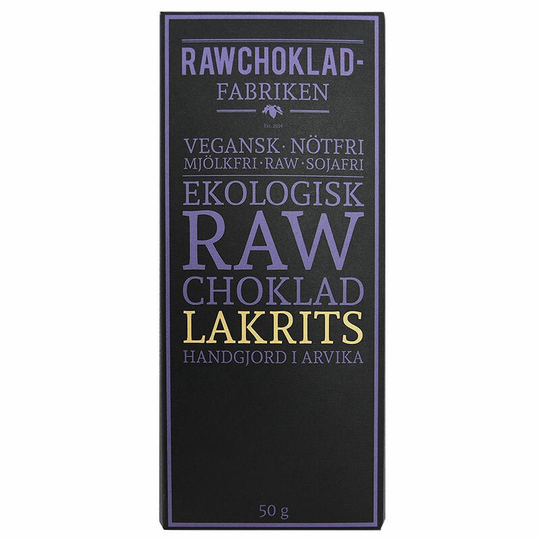 Rawchokladfabriken Rawchoklad Lakrits 50 g