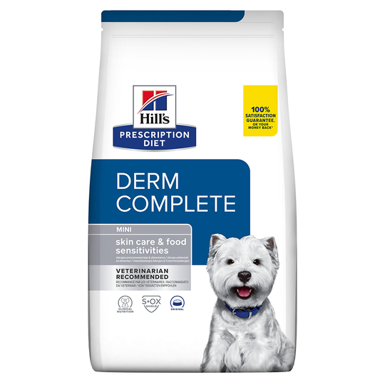 3 x zooPoäng på Hill's Prescription Diet hundfoder - Derm Complete Mini (6 kg)