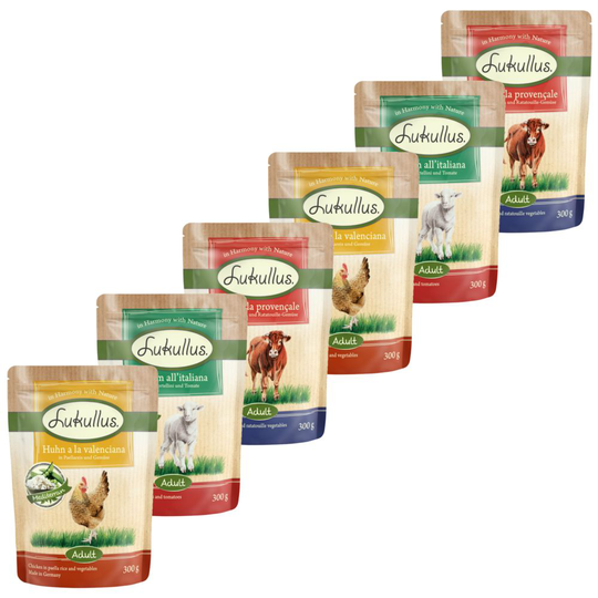 Blandat provpack: Lukullus Adult - Blandpack Mediterran portionspåsar 6 x 300 g