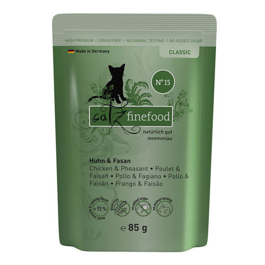 Ekonomipack: catz finefood i portionspåse 16 x 85 g - Kyckling & fasan