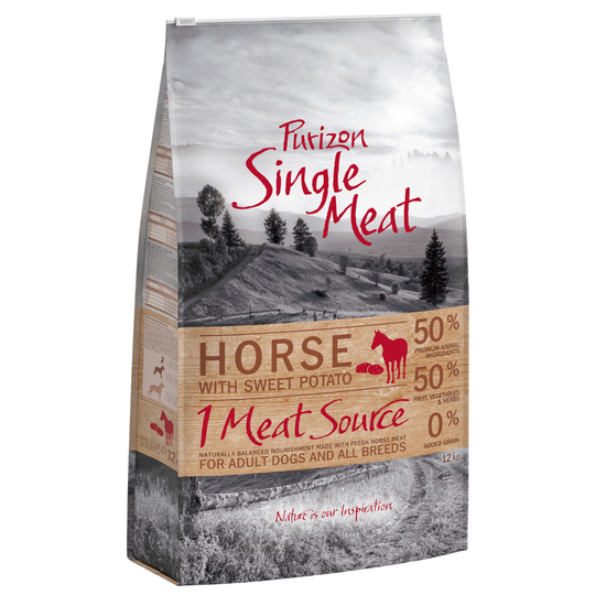 Purizon Single Meat Adult Horse & Sweet Potato - spannmålsfritt - 12 kg