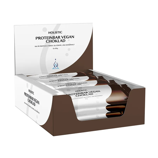 Holistic Proteinbar Vegan Choklad, 12 x 50 g
