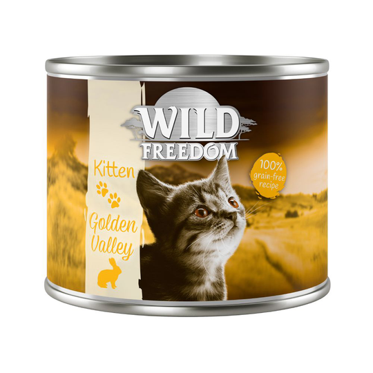 5 + 1 på köpet! Wild Freedom våtfoder 6 x 200 / 400 g - Kitten Golden Valley Rabbit & Chicken 6 x 200 g