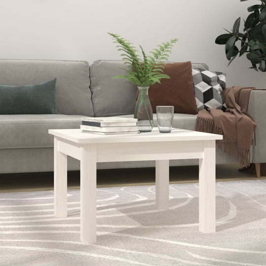 vidaXL Soffbord vit 45x45x30 cm massiv furu