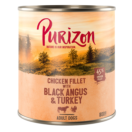 Purizon Adult 6 x 800 g - Black Angus & Turkey with Sweet Potato & Cranberry