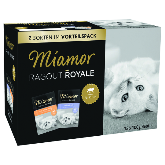 Blandpack: Miamor Ragout Royale Kitten i gelé - 24 x 100 g Höns och nötkött i gelé