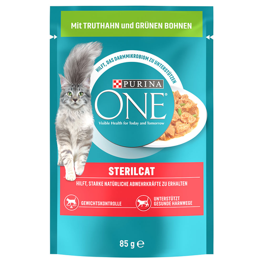 Purina One Sterilised - 52 x 85 g Kalkon & gröna bönor
