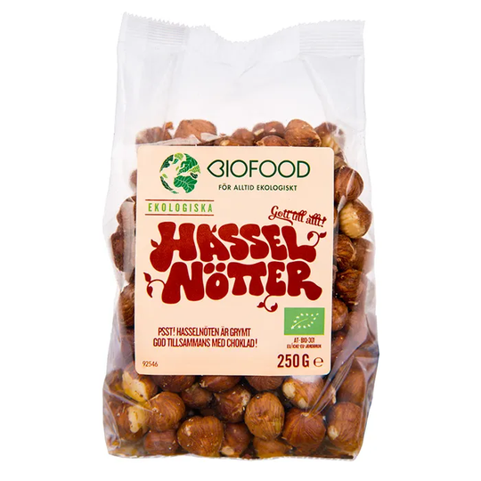 Biofood Hasselnötter, 250g ekologisk