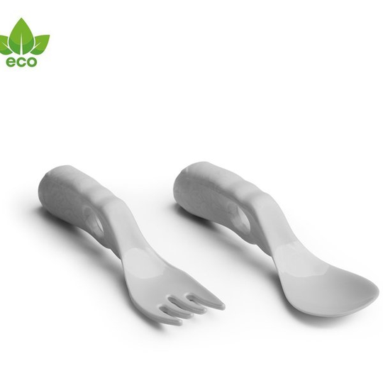Herobility Eco Baby Spoon & Fork - Mist Gray