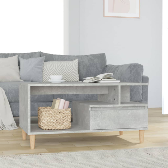 vidaXL Soffbord betonggrå 90x49x45 cm konstruerat trä