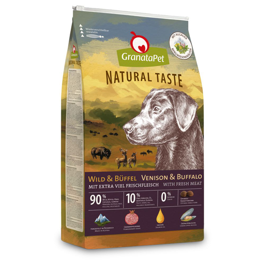 GranataPet Natural Taste Vilt & buffel torrfoder - 12 kg