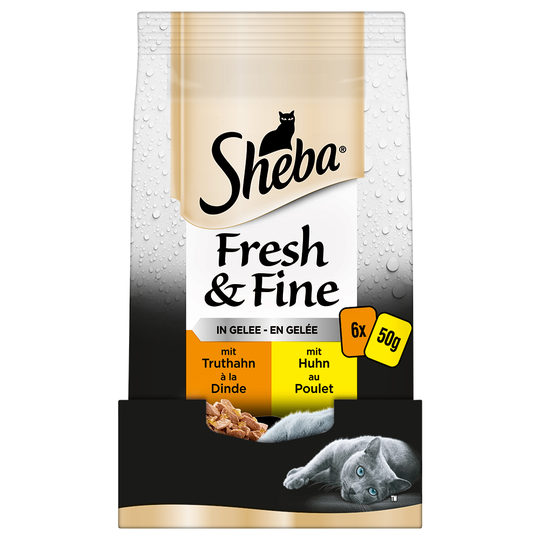 Sheba Fresh & Fine 6 x 50 g - Kalkon + Kyckling i gelé