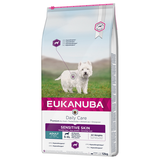 12 kg / 15 kg Eukanuba Daily Care torrfoder till sparpris! - 12 kg Adult Sensitive Skin