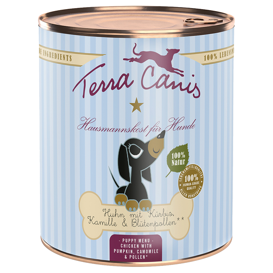 Terra Canis valpmeny 6 x 800 g - Kyckling med pumpa, kamomill & blompollen