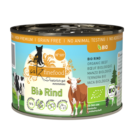 Ekonomipack: catz finefood Bio 24 x 200 g - No. 507 Ekologiskt nötkött