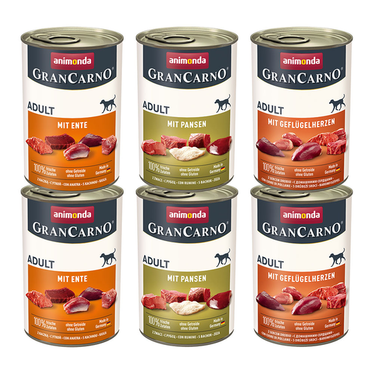 Ekonomipack: Animonda GranCarno Original 24 x 400 g - Mix III: Mastig variation (3 sorter)