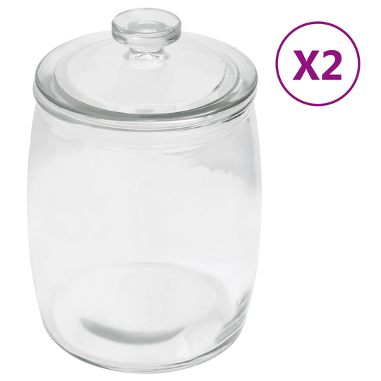 vidaXL Förvaringsburkar i glas med lock 2 st 3850 ml