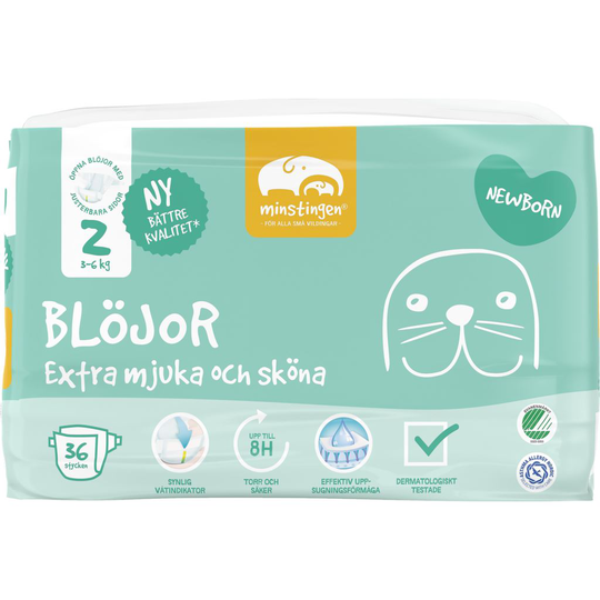 Minstingen Blöjor Newborn nr 2 (3-6 kg) 36 st