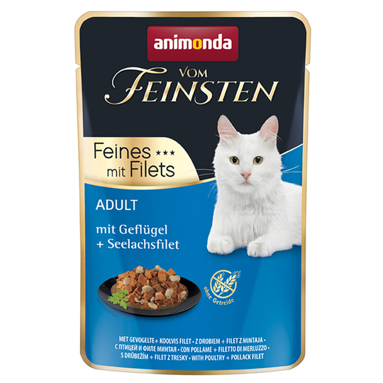 Ekonomipack: Animonda Vom Feinsten Adult Pouch 36 x 85 g - Fjäderfä & gråsejfilé
