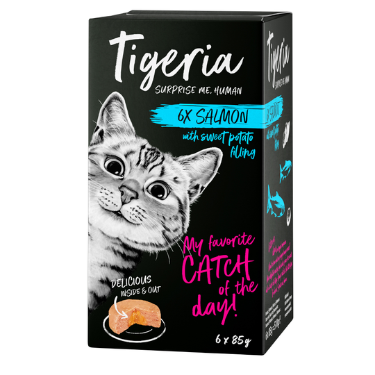 Tigeria 6 x 85 g - Lax med sötpotatisfyllning