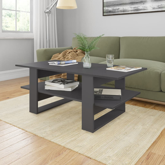 vidaXL Soffbord grå 110x55x42 cm spånskiva