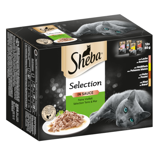 Jumbopack: Sheba Variations 96 x 85 g portionspåsar - Selection in Sauce Fin mångfald