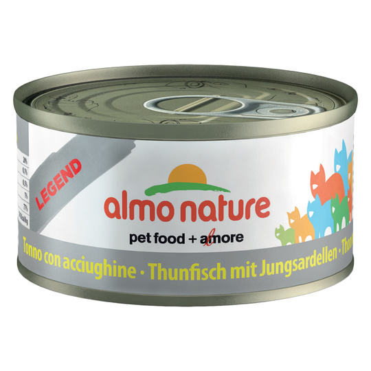 Superblandpack: 24 x 70 g Almo Nature Legend och 6 x 70 g Cosma Nature! - Tonfisk & babysardiner + Cosma Nature provpack