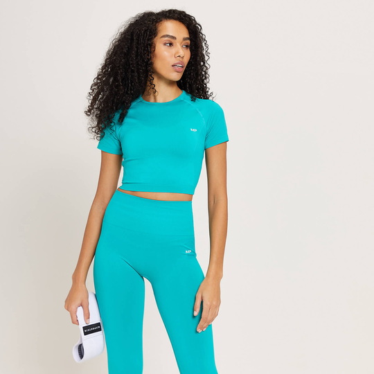 MP Women's Shape Seamless Crop Top - Lagoon - S