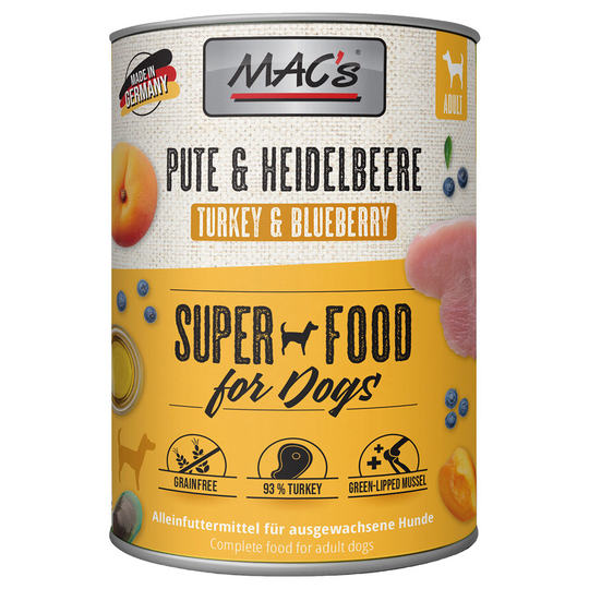 Ekonomipack: MAC's Adult 24 x 800 g - Kalkon & blåbär
