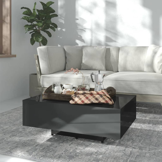 vidaXL Soffbord svart högglans 85x55x31 cm spånskiva