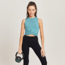MP Women's Power Twist Front Crop Top − Blå - XXS