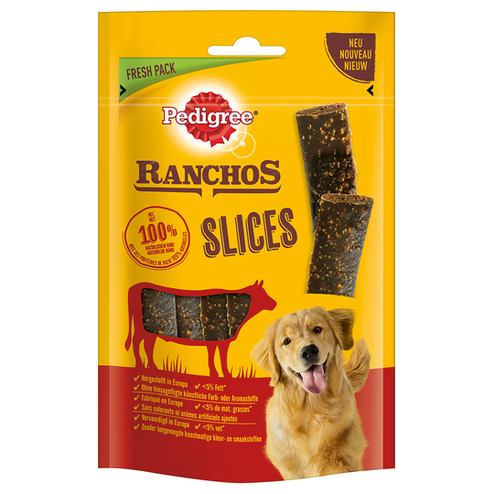 2 + 1 på köpet! 3 x Pedigree hundgodis - Ranchos Slices nötkött (3 x 60 g)