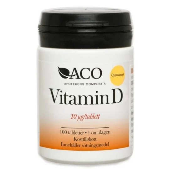 ACO Vitamin D 10 µg Citrussmak 100 tabletter