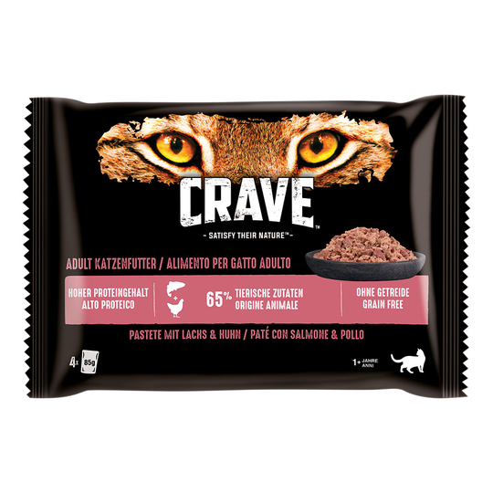 Ekonomipack: Crave Cat Pouch Multipack 48 x 85 g - Paté Salmon & Chicken