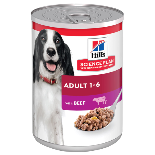 9 + 3 på köpet! 12 x 370 g Hill's Science Plan våtfoder - Adult Beef