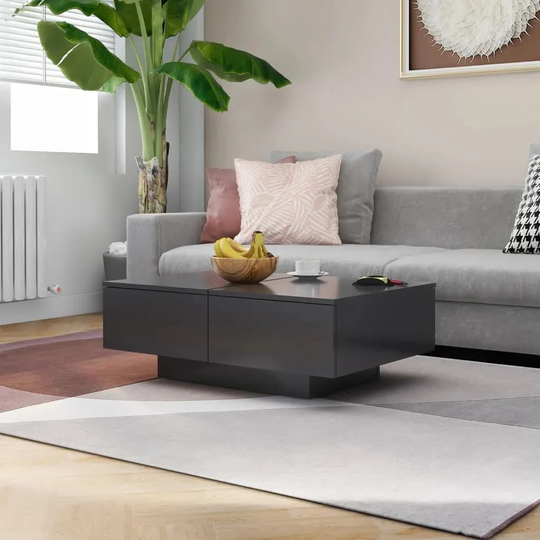 vidaXL Soffbord grå 90x60x31 cm spånskiva