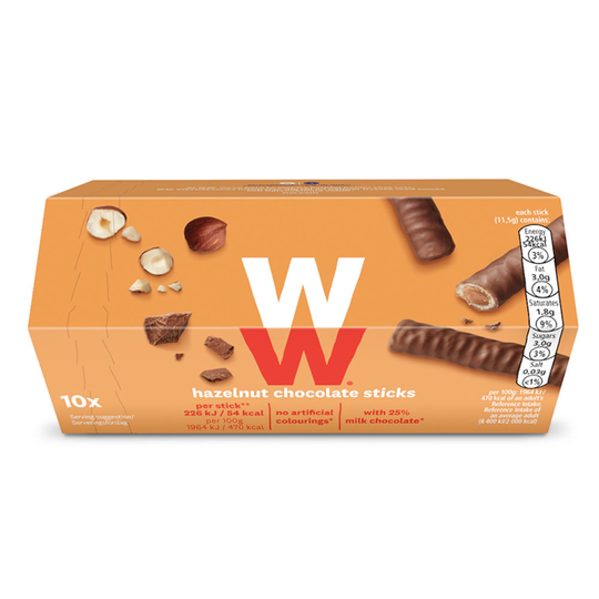 WW ViktVäktarna Chokladpinnar med Hasselnötssmak