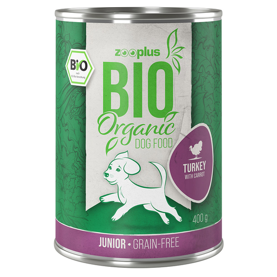 zooplus Bio Junior Kalkon med morot - 6 x 400 g